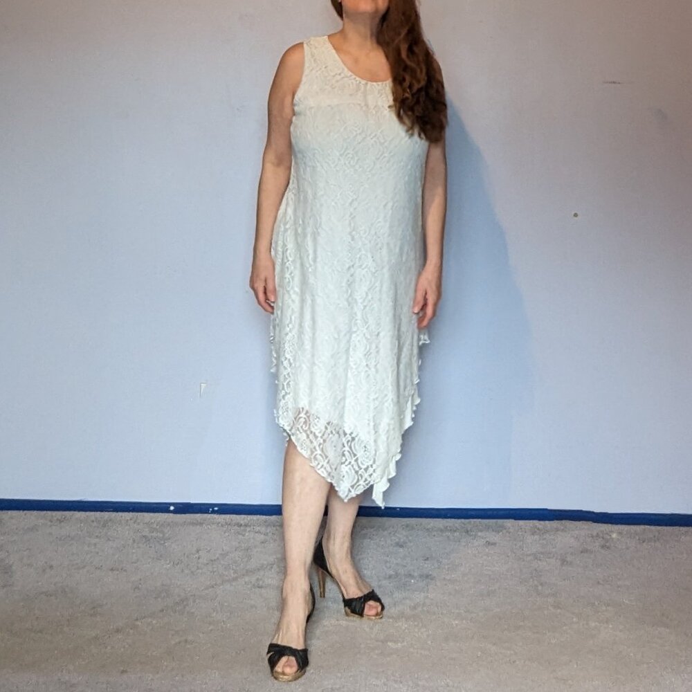 Chico's Chantilly Lace over soft Cotton - Comfy Dress